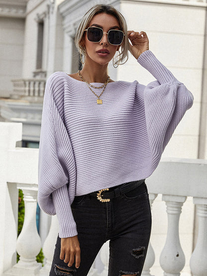 Casual Loose 6 Colors Off-The-Shoulder Long Sleeves Sweater Top