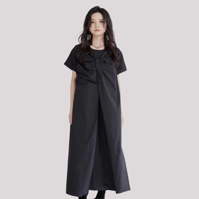Solid Color Loose Fit Dress