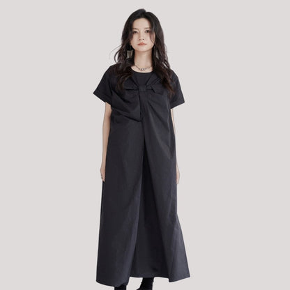 Solid Color Loose Fit Dress