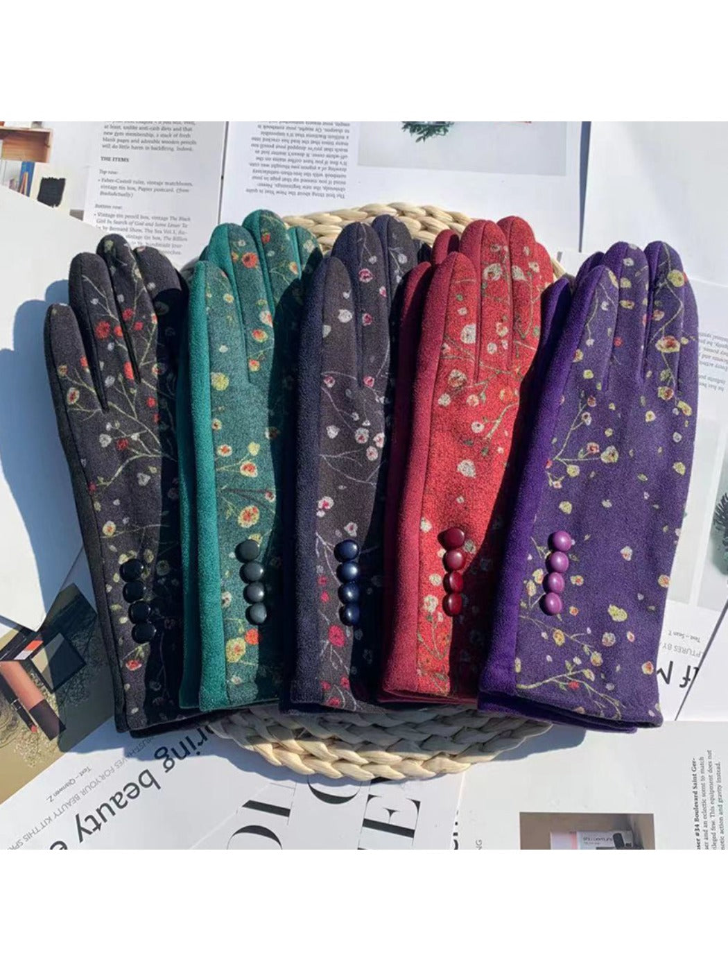 Gloving - Winter Floral Touchscreen Warm Gloves