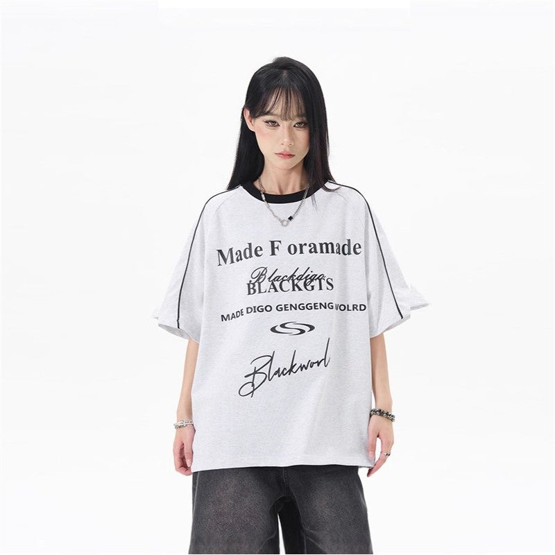 Creative Letter Print Street Style T-Shirt