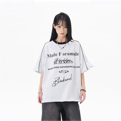 Creative Letter Print Street Style T-Shirt
