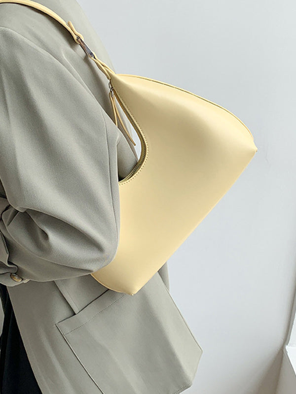 Geometric Split-Joint Zipper Shoulder Bags Handbags