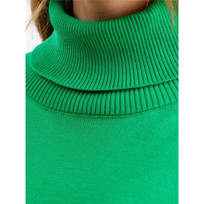 Solid Color Turtleneck Loose Sweater