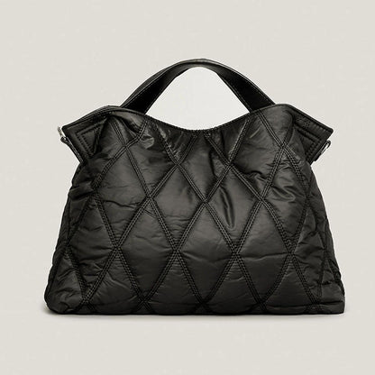 Trendy Solid Cotton Padded Tote Shoulder Bag