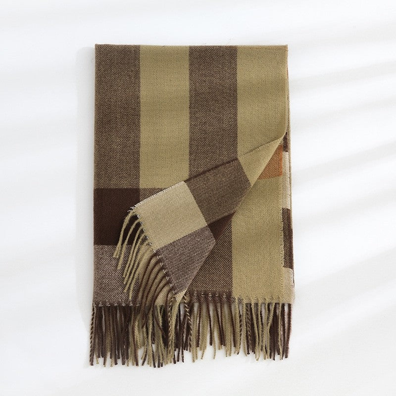 Plaid Printed Tassel Scarf