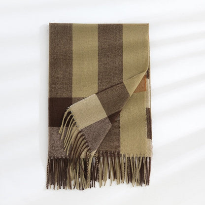 Plaid Printed Tassel Scarf