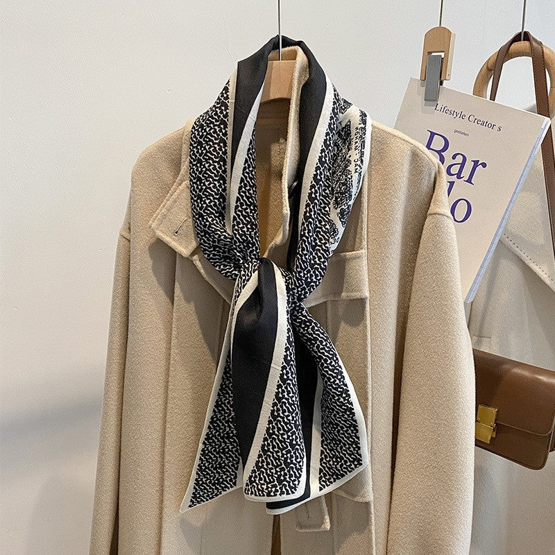 Fashion Print Long Scarf Intellectual All-Match Artistic Retro Gift