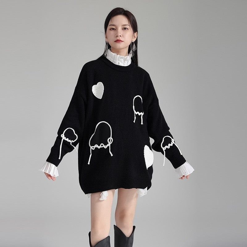 Color Block Midi Knit Sweater