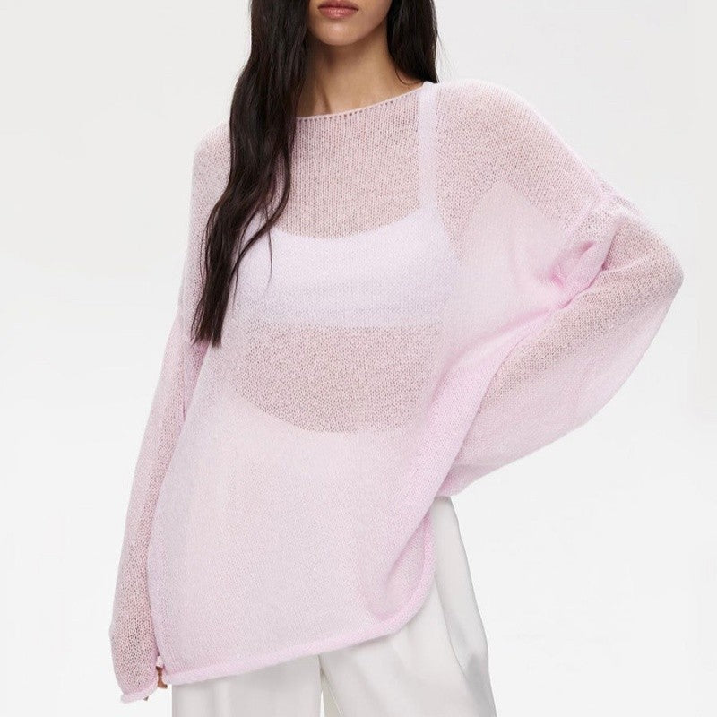Sheer Knit Bell Sleeve T-Shirt