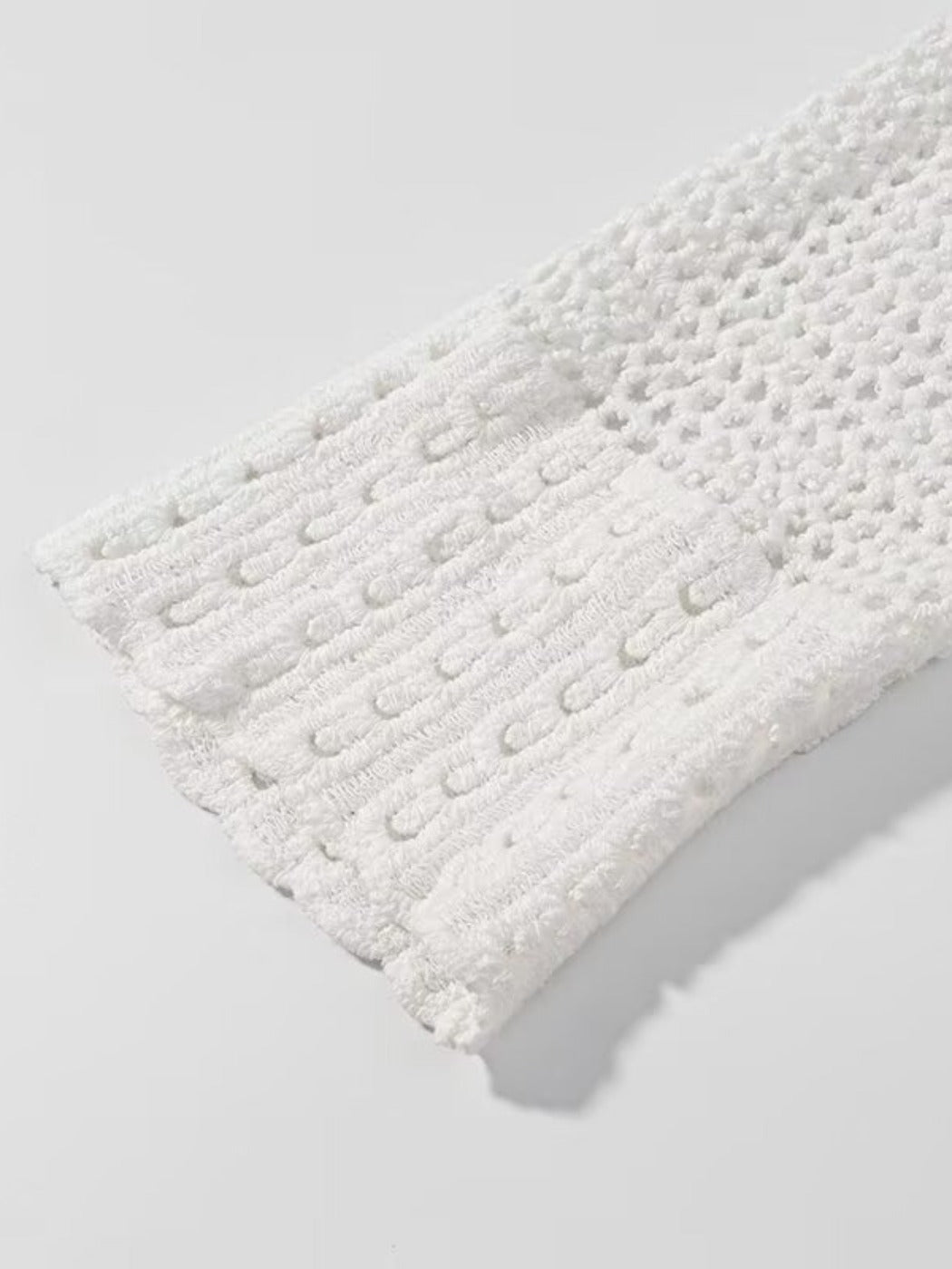 Crosa - Hollow Knitted Round Neck Long-sleeved Top