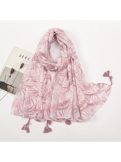 Scarvii - Color-Blocked Shawl Scarf with Tassels - Stylish &amp; Versatile