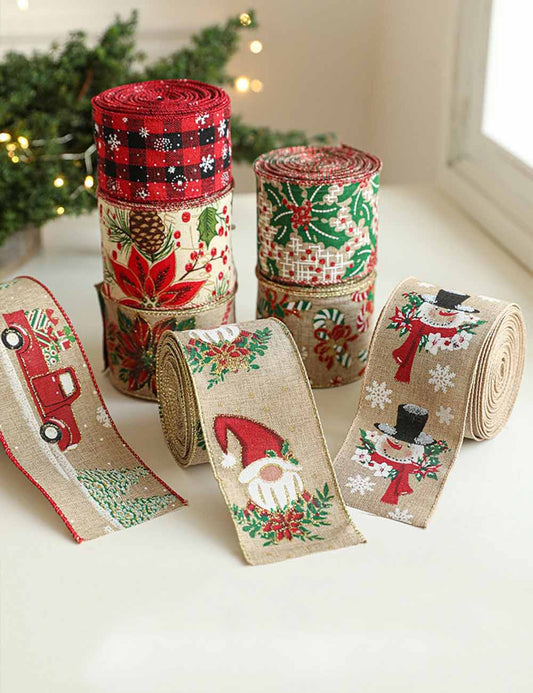 Holiday Party Decoration Supplies Christmas Burlap Ribbon