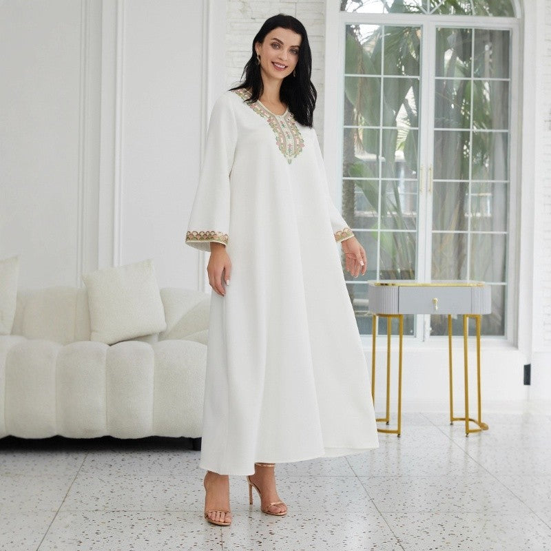 Lace Trim Abaya Robe