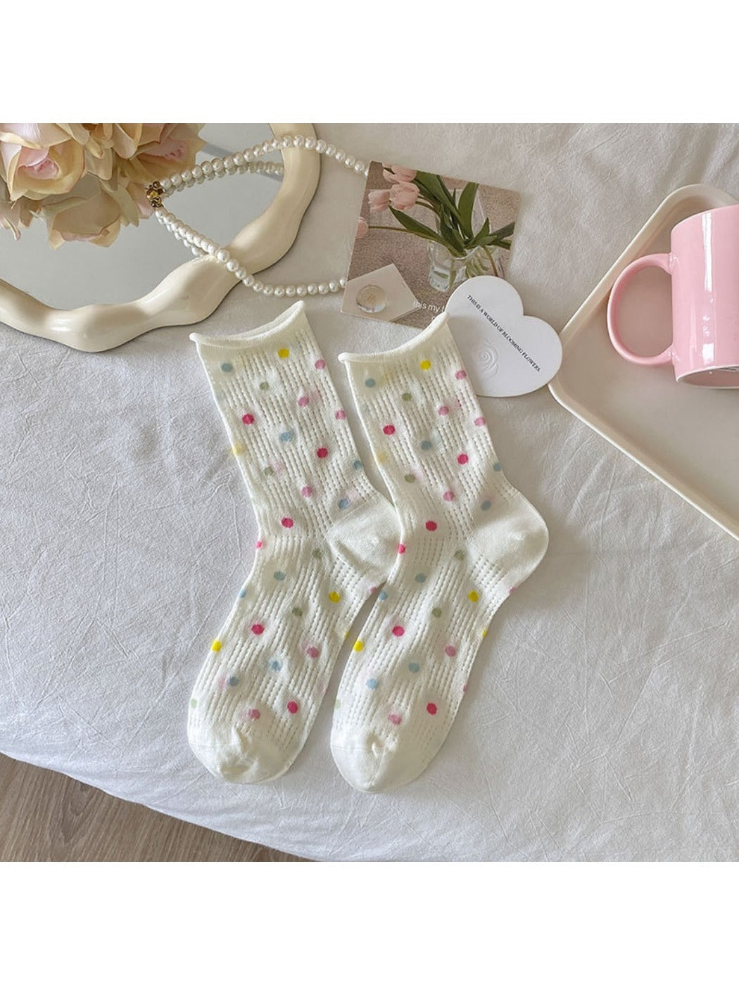 Rufia - Colorful Mesh Crew Socks - Breezy &amp; Fun