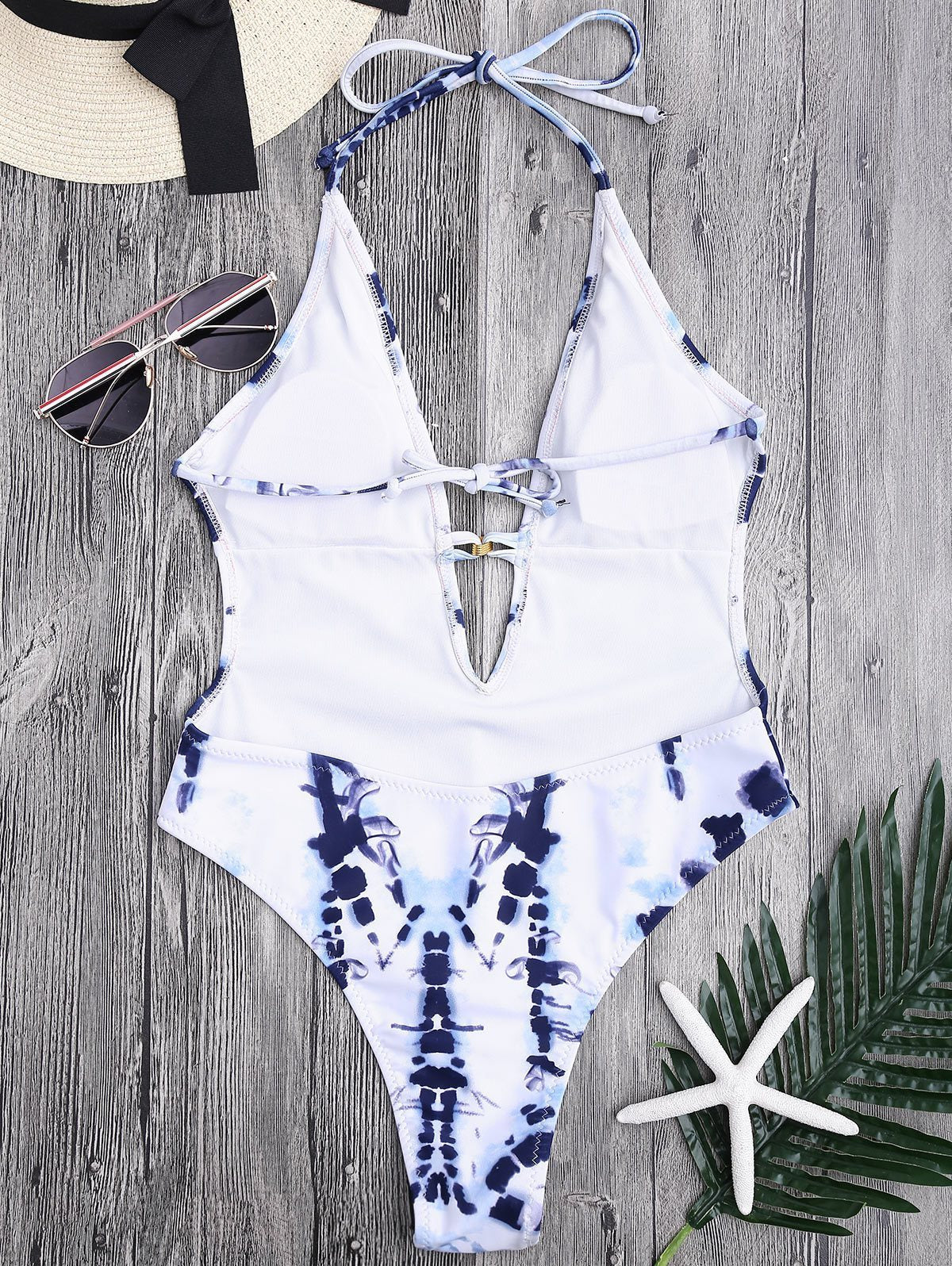 New One-Piece Swimsuit White Smudge Temperament Lady Triangle Vacation Swimsuit Bikini