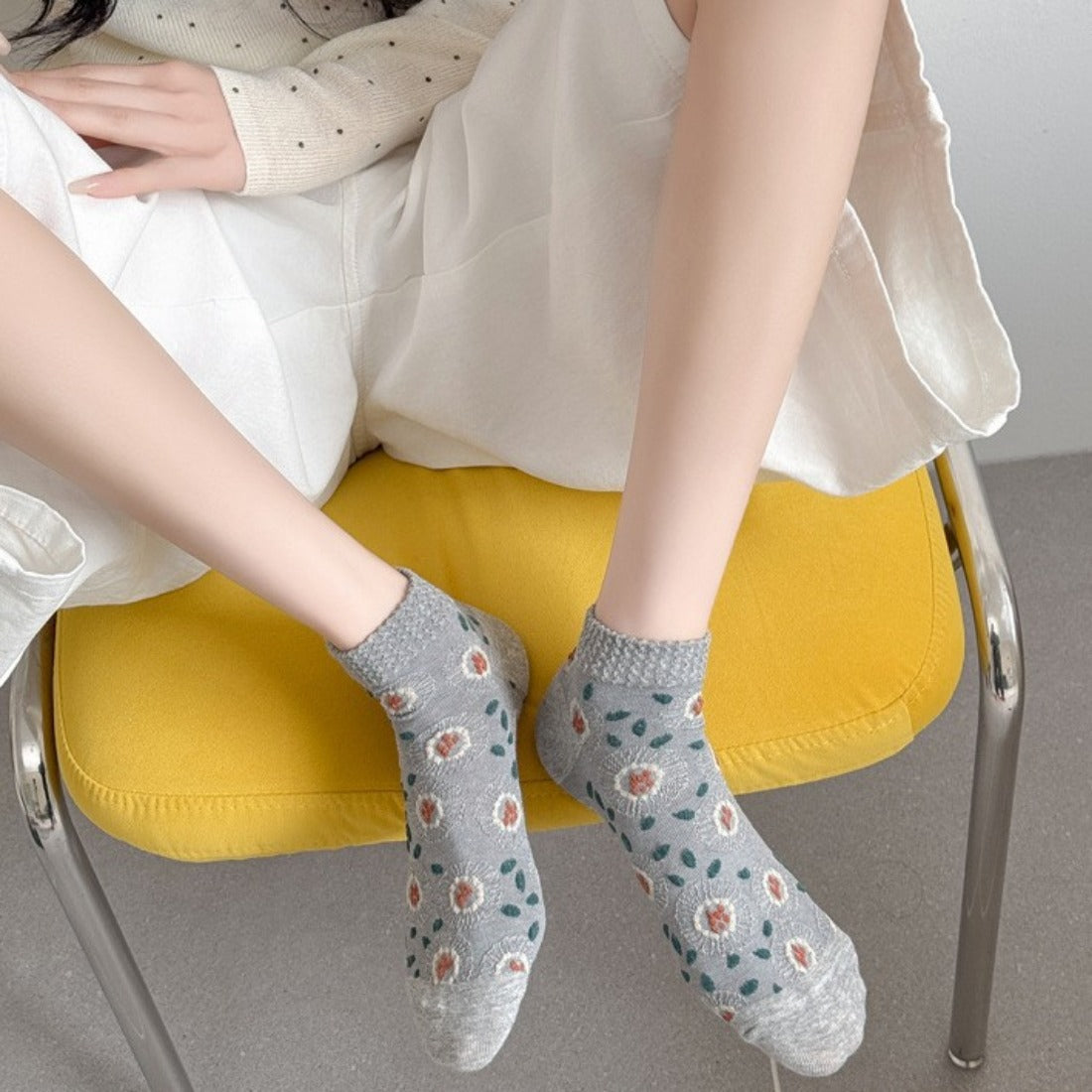 Rufia - Floral Pattern Low-Cut Socks