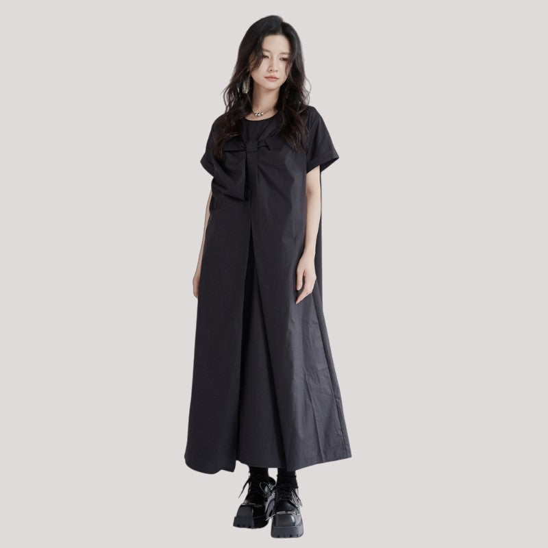 Solid Color Loose Fit Dress