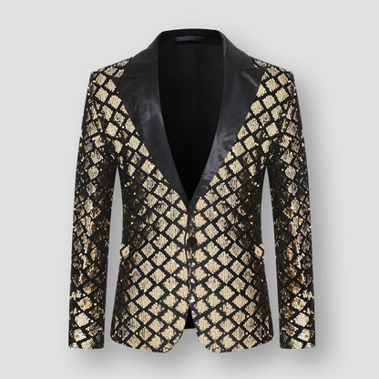 Sky Madrid Plaid Sequin Blazer