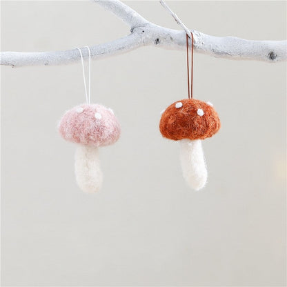 Christmas Fluffy Mushroom Ornament