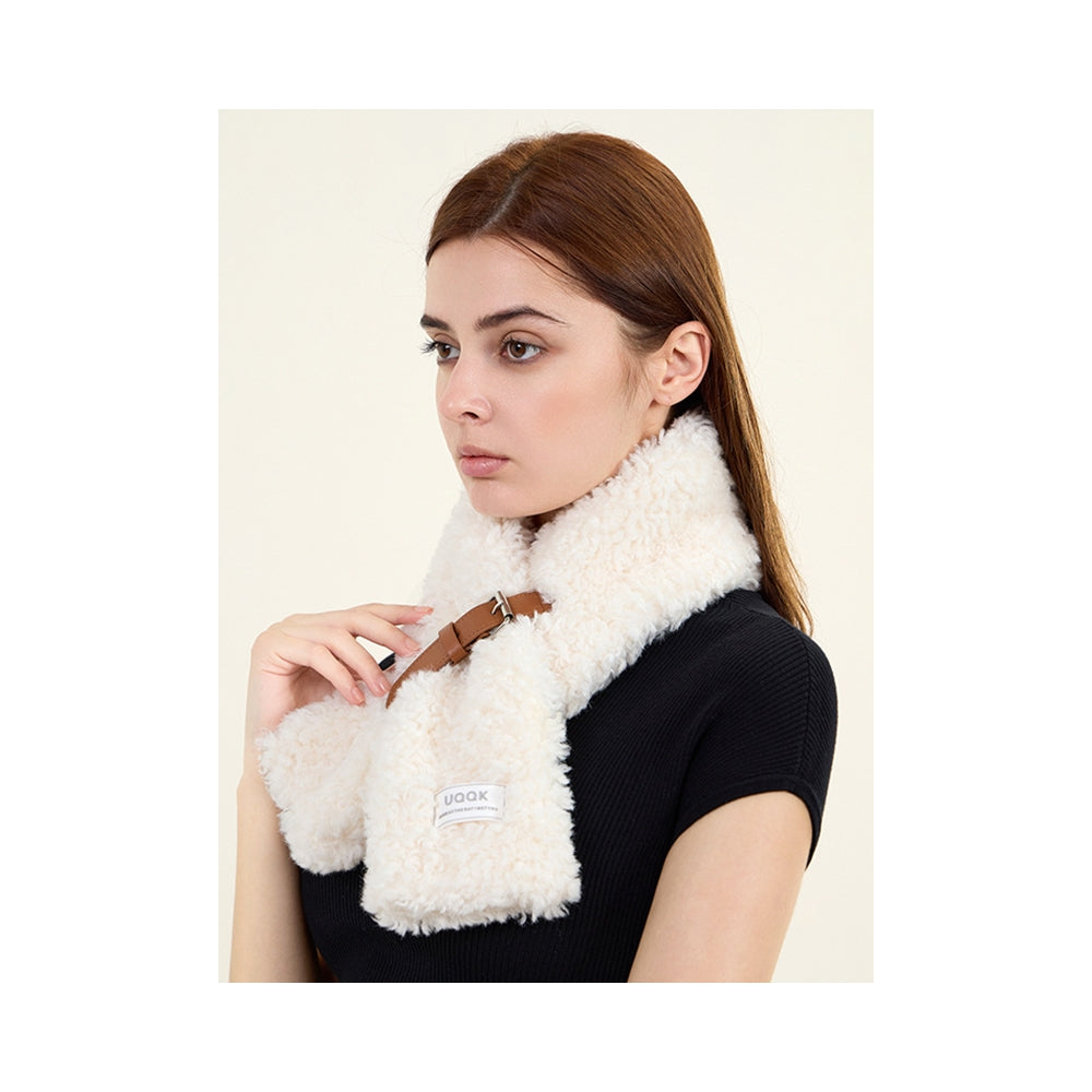 Urban Solid PU Buckle Design Keep Warm Shawl&Scarf