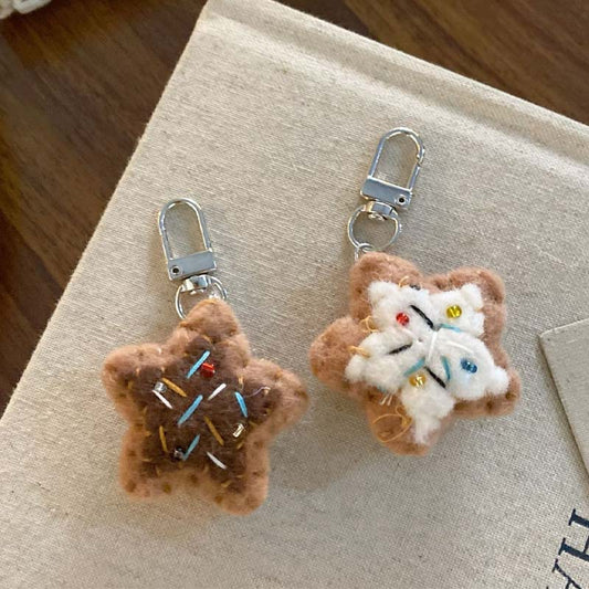 Colorful Beads Star Pendant Keychain Bag