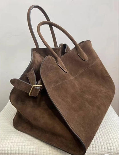 Vintage Suede Tote Large Capacity Satchel Bag
