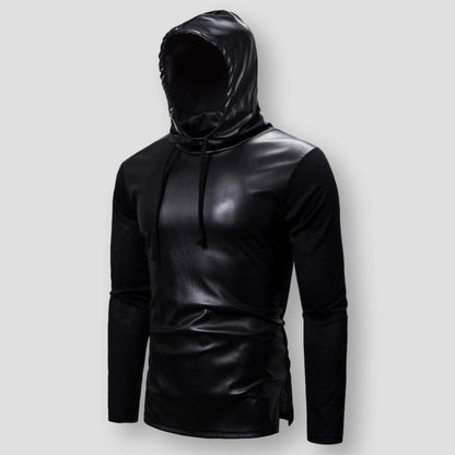 North Royal Leather Hooded Sweatshirt