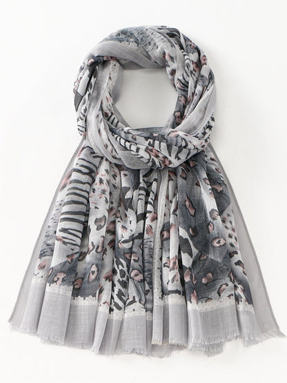 Scarvii - Multi-color Selectable Leopard Print Scarf Shawl Full Year