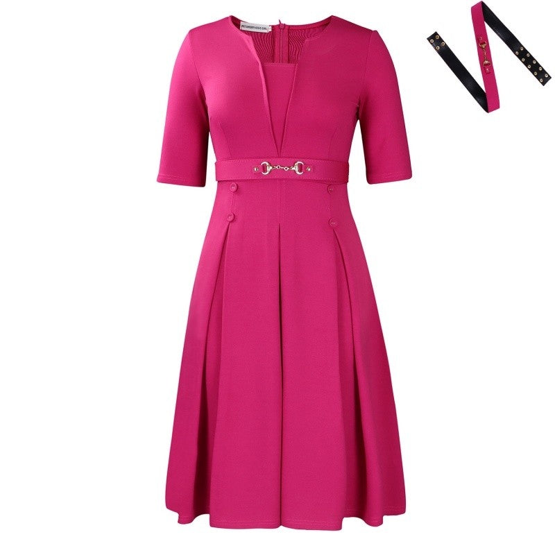 Commute Solid Plus Size Dress