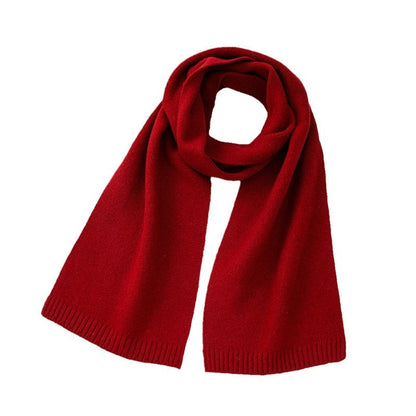 Wool Solid Color Knit Scarf