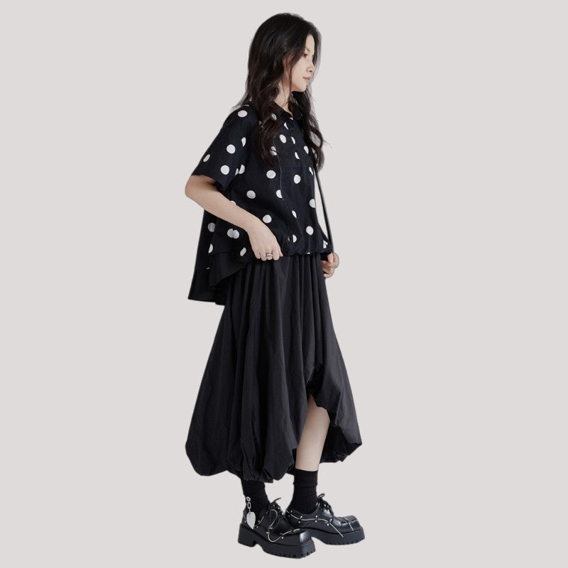 Small Polka Dot Irregular Shirt