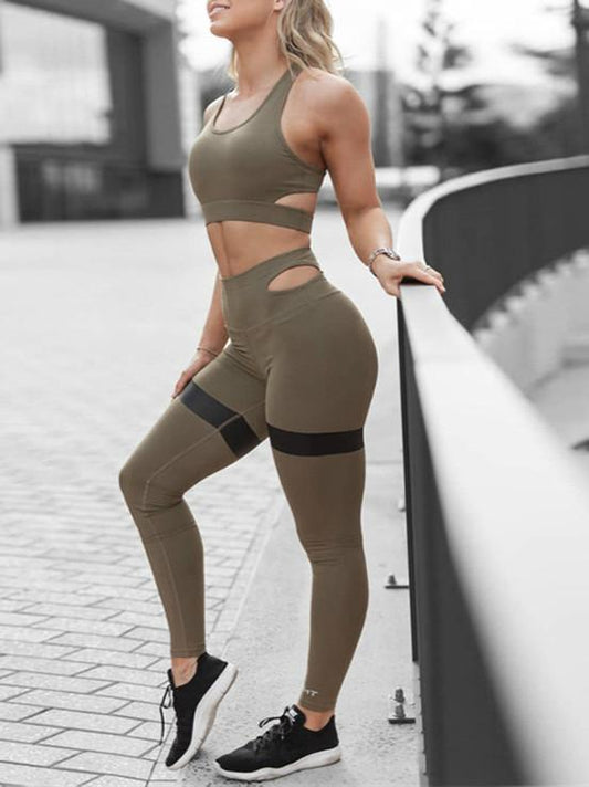 Summer Hot New Women'S Printing Yoga Fitness Pants Set