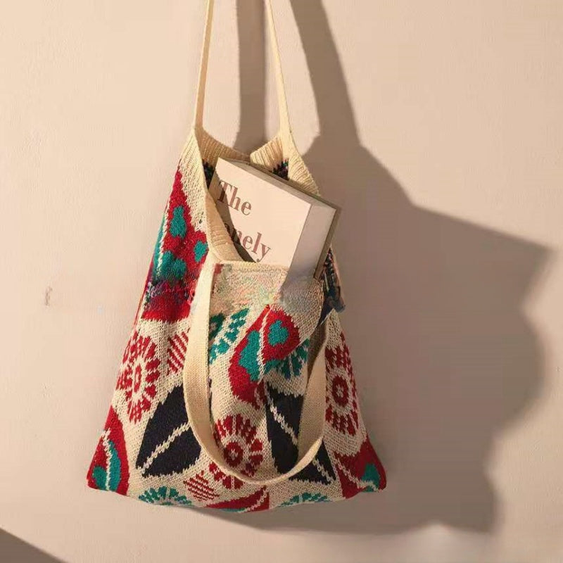 Crochet Tote Bag Casual Love Knit Bag