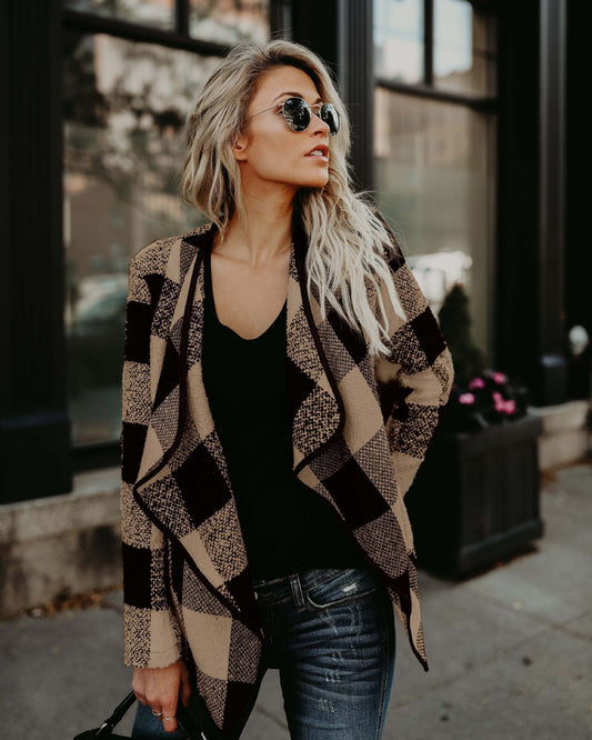 Fashion Plaid Long Sleeve Autumn Tops