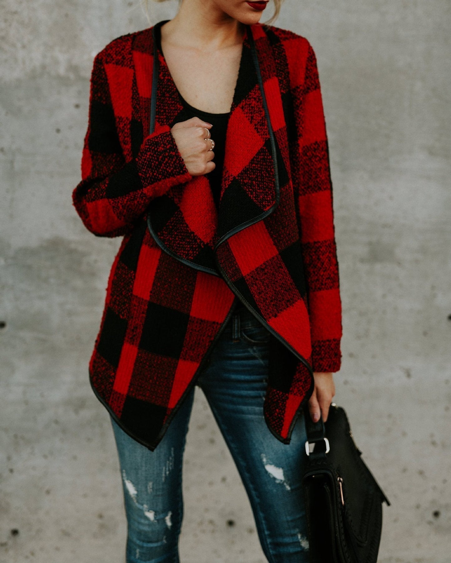 Fashion Plaid Long Sleeve Autumn Tops