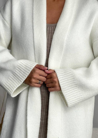 Belted Knit Duster Cardigan In Soft Knit