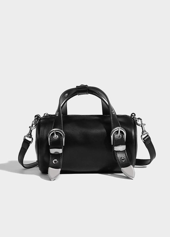 Compact Barrel Crossbody Bag In Durable PU Leather