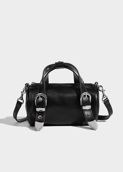 Compact Barrel Crossbody Bag In Durable PU Leather