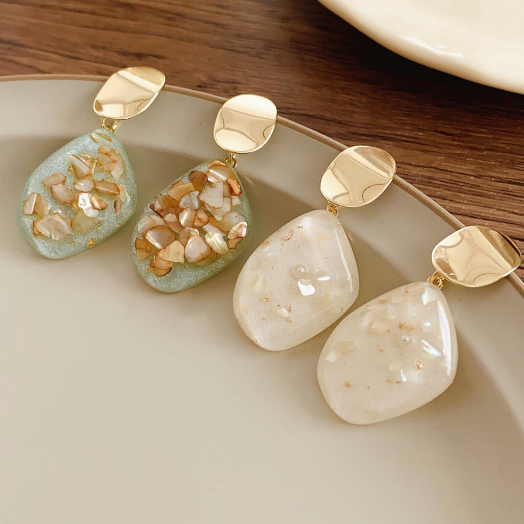 Earwish - Vintage French Style Resin Oval Earrings