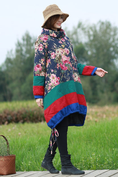 Long Vintage Cotton And Linen Jacket For Women