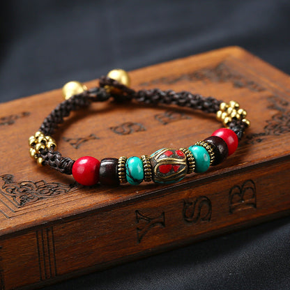 New Tibetan Ethnic Jewelry Hand-Woven Nepal Pearl Retro Bracelet