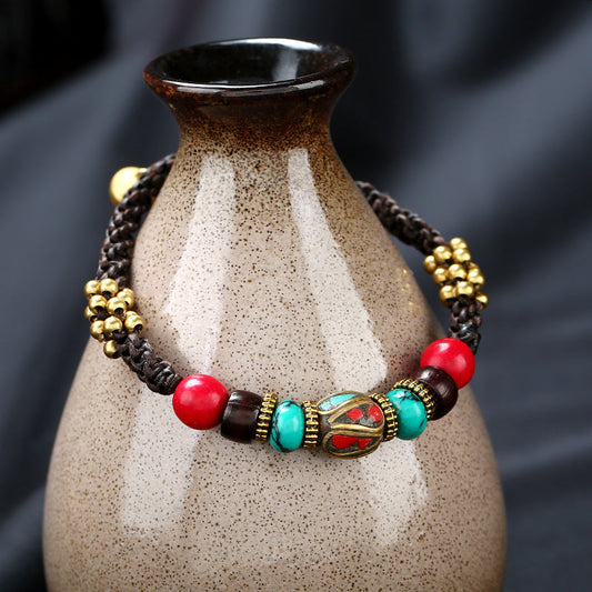 New Tibetan Ethnic Jewelry Hand-Woven Nepal Pearl Retro Bracelet