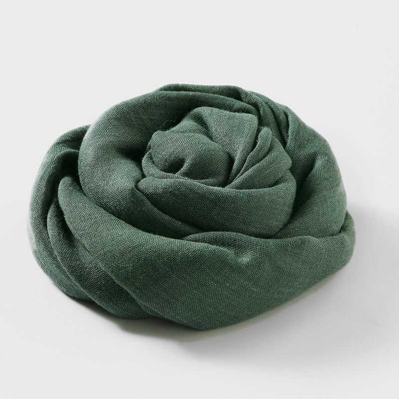 Solid Color Cotton And Linen Sun Protection Scarf