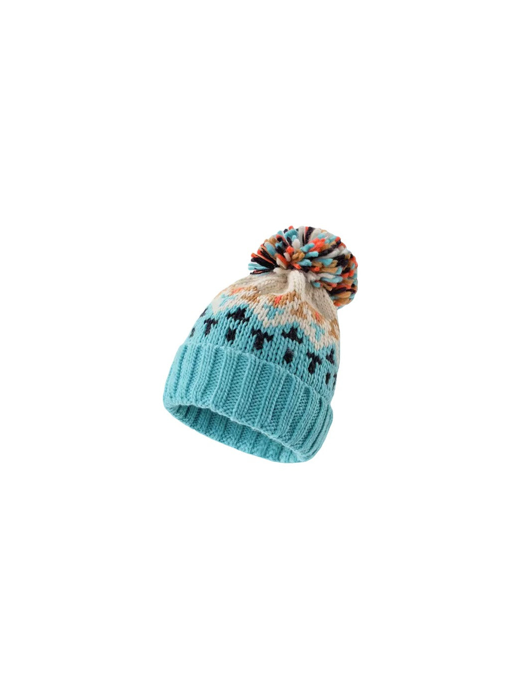 Haila - Winter Knitted Beanie with Colorful Pompom