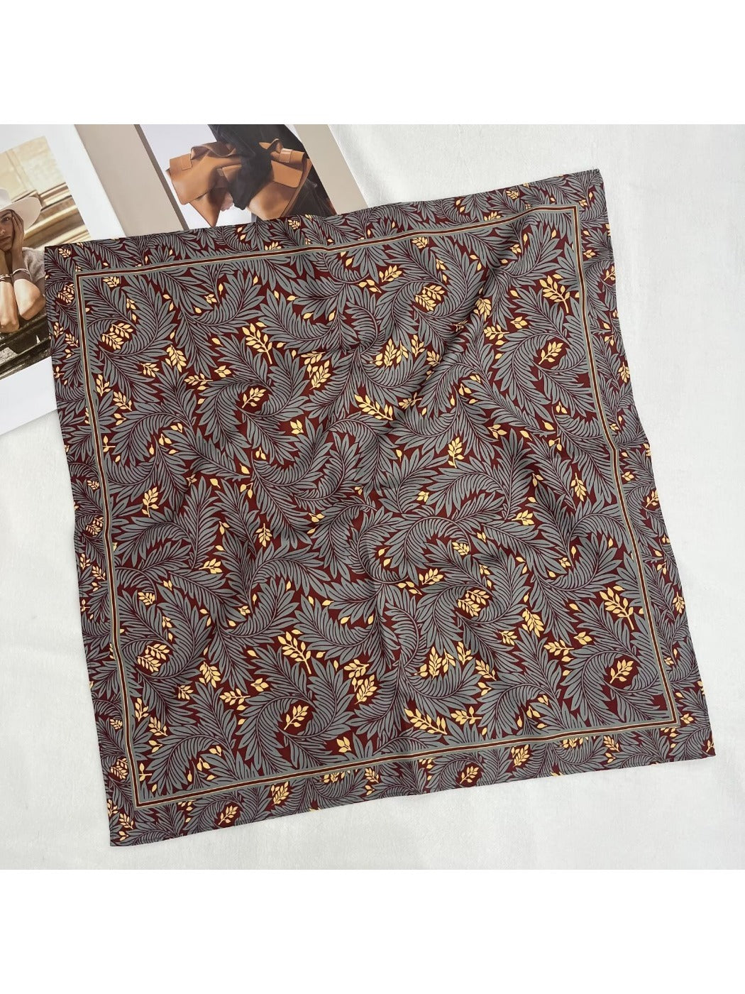 Scarvii - Stripe Floral Print Scarf - Elegant &amp; Versatile