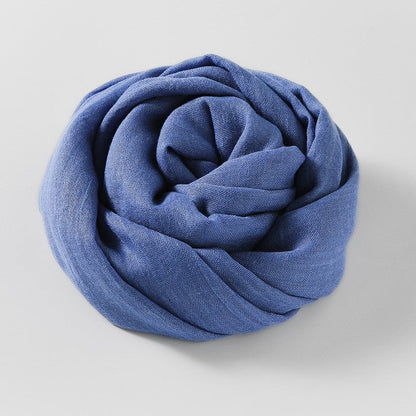 Solid Color Cotton And Linen Beach Long Scarf
