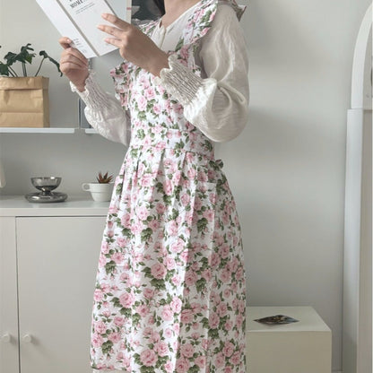 Apros - Floral Ruffle Apron - Sweet &amp; Stylish
