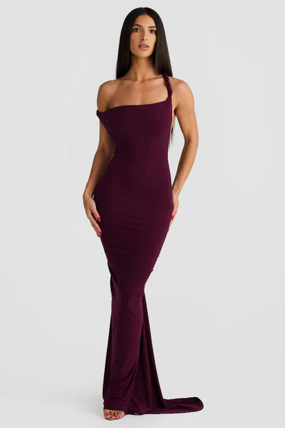 Convertible Stretch Gown With Multiple Necklines