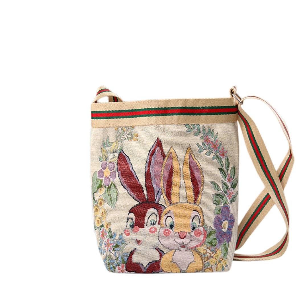 Cosbai - Cute Cartoon Crossbody Bag With Zipper